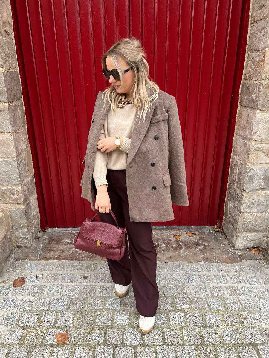 LE MANTEAU BLAZER FEUTRÉ MARRON