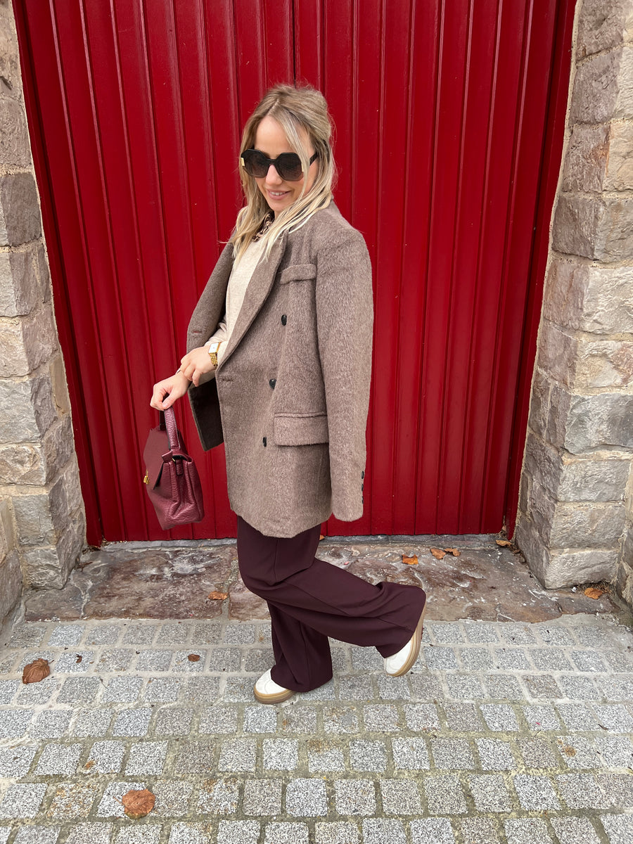 LE MANTEAU BLAZER FEUTRÉ MARRON