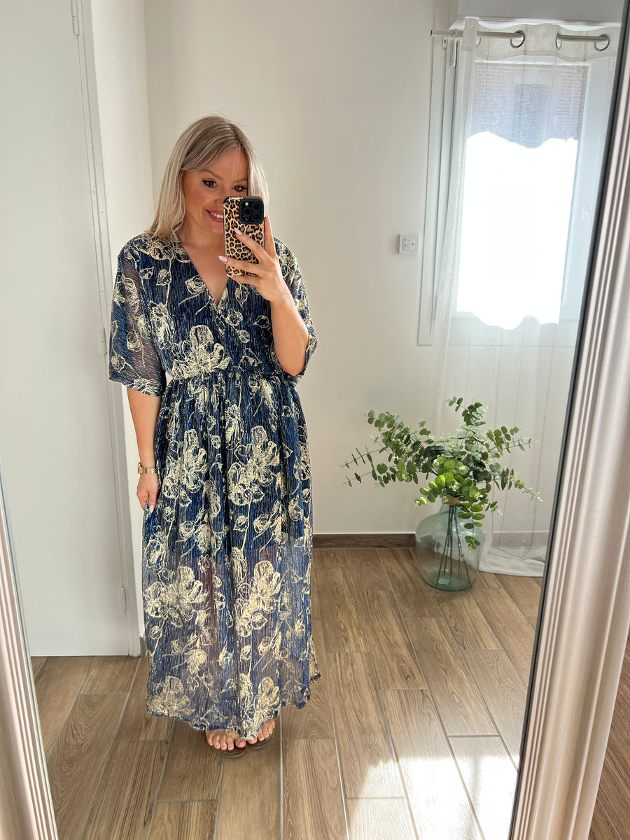 LA ROBE LONGUE IRISÉE BLEU NUIT
