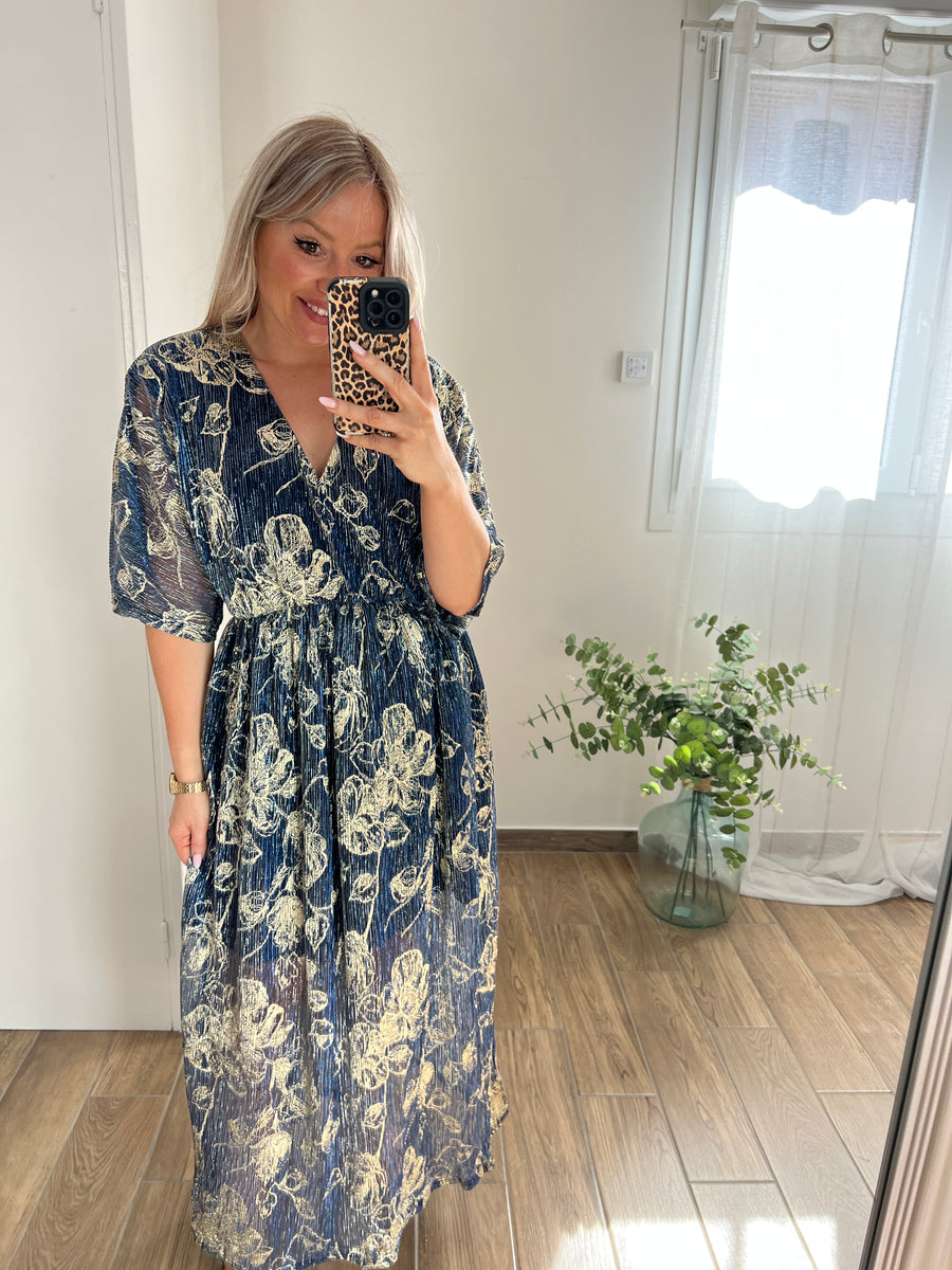LA ROBE LONGUE IRISÉE BLEU NUIT
