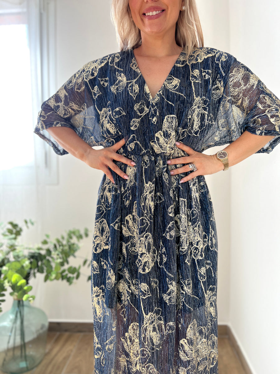 LA ROBE LONGUE IRISÉE BLEU NUIT