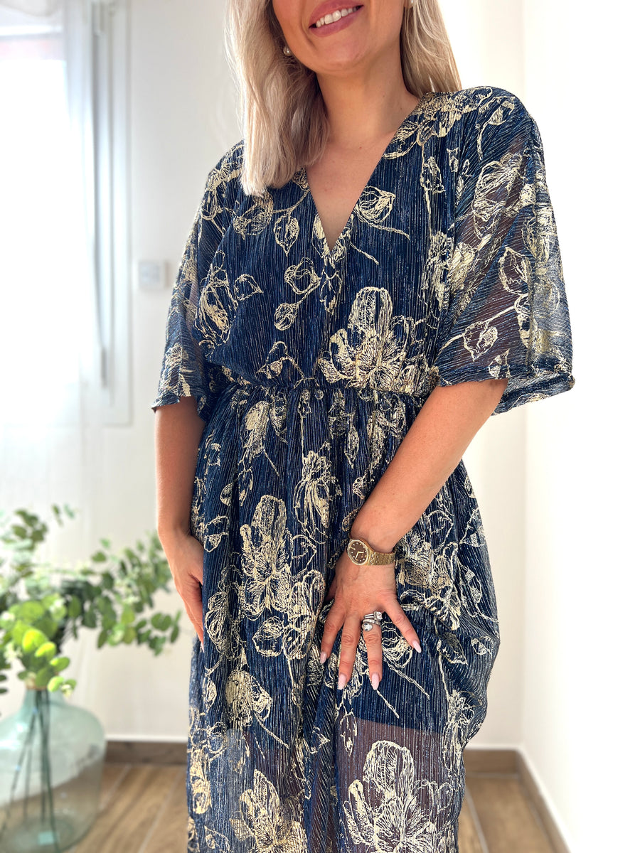 LA ROBE LONGUE IRISÉE BLEU NUIT