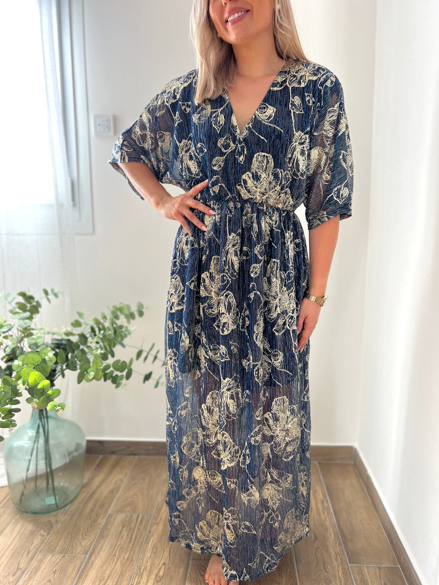 LA ROBE LONGUE IRISÉE BLEU NUIT