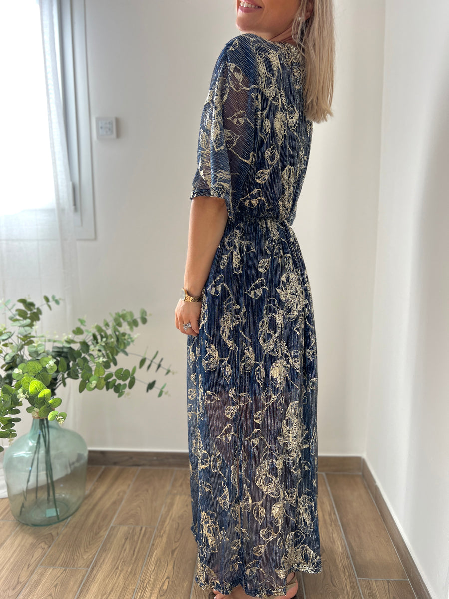 LA ROBE LONGUE IRISÉE BLEU NUIT