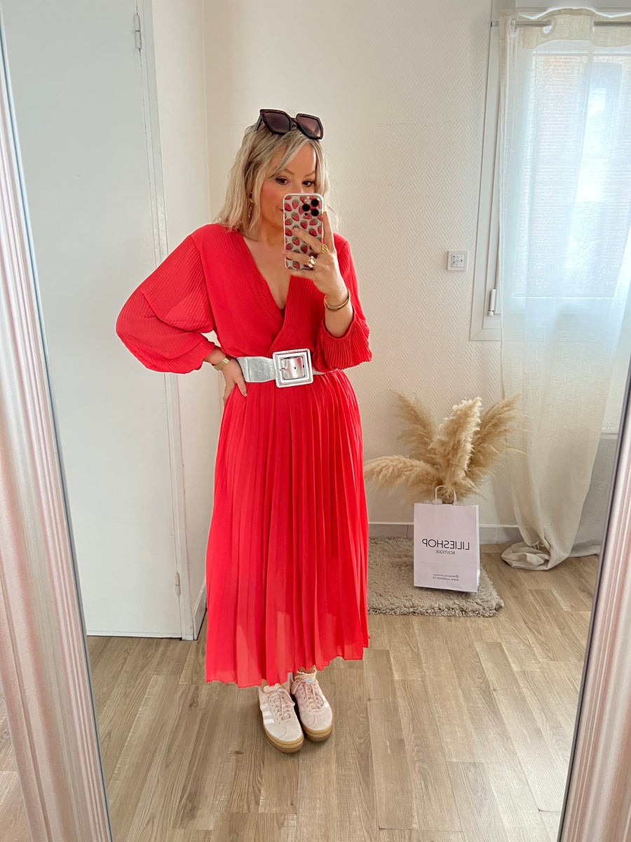 LA ROBE LONGUE ROUGE CORAIL