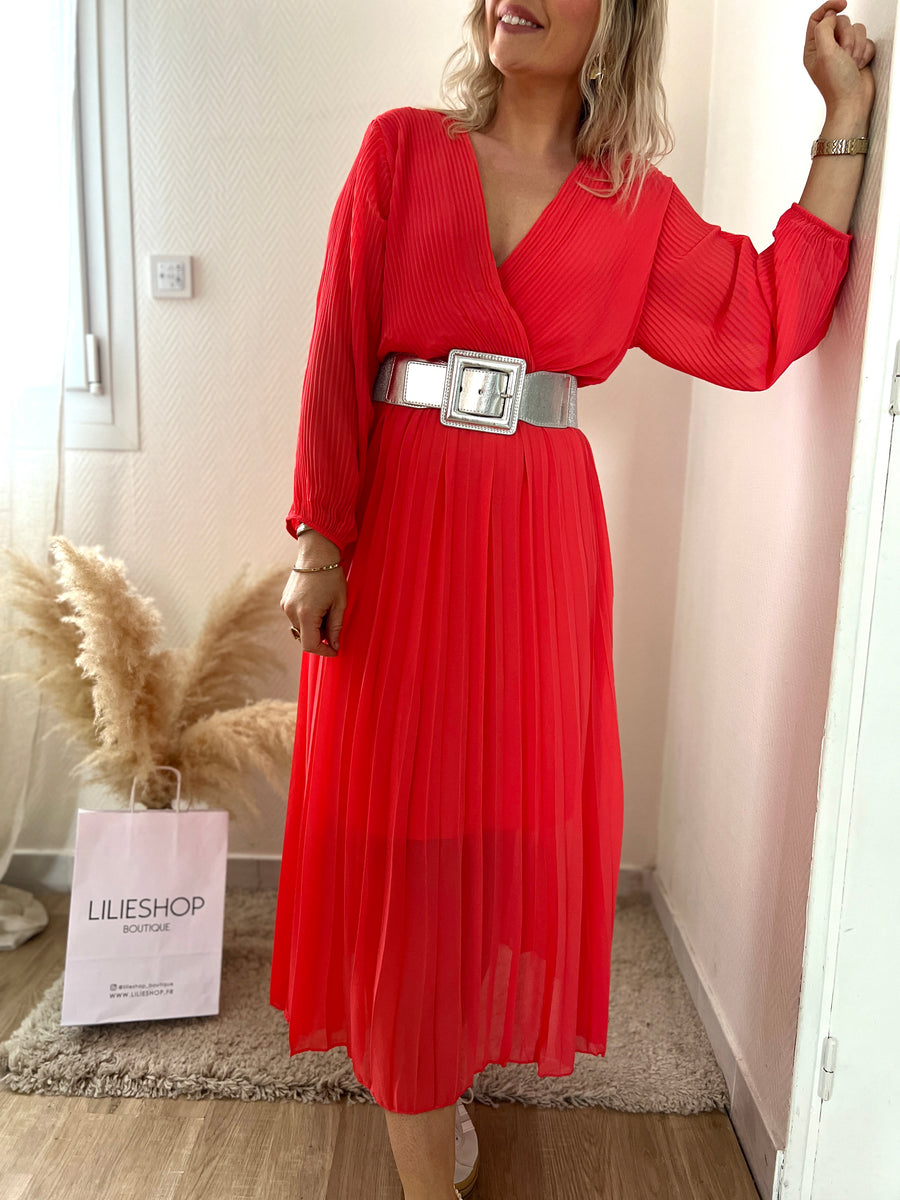 LA ROBE LONGUE ROUGE CORAIL