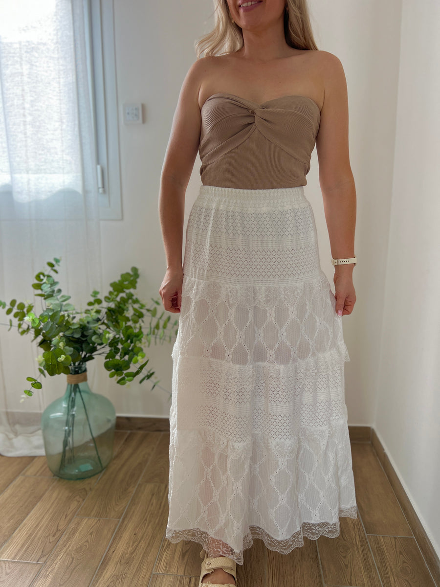 LA JUPE LONGUE BOHEME BLANCHE