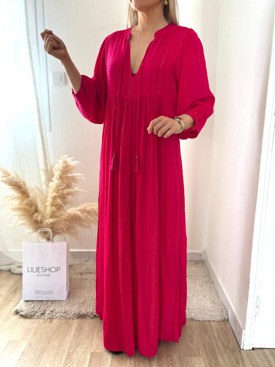 LA MAXI DRESS ROSE FUSHIA