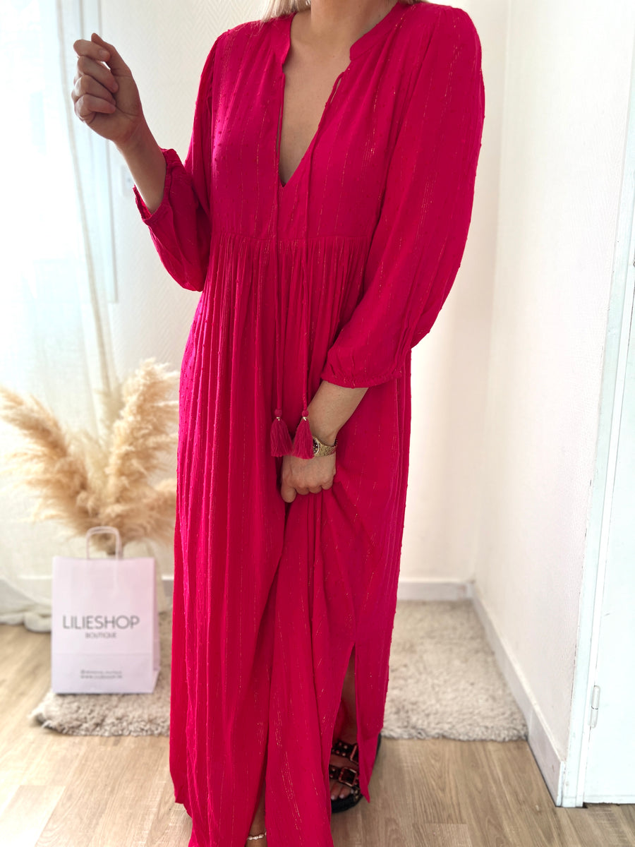 LA MAXI DRESS ROSE FUSHIA