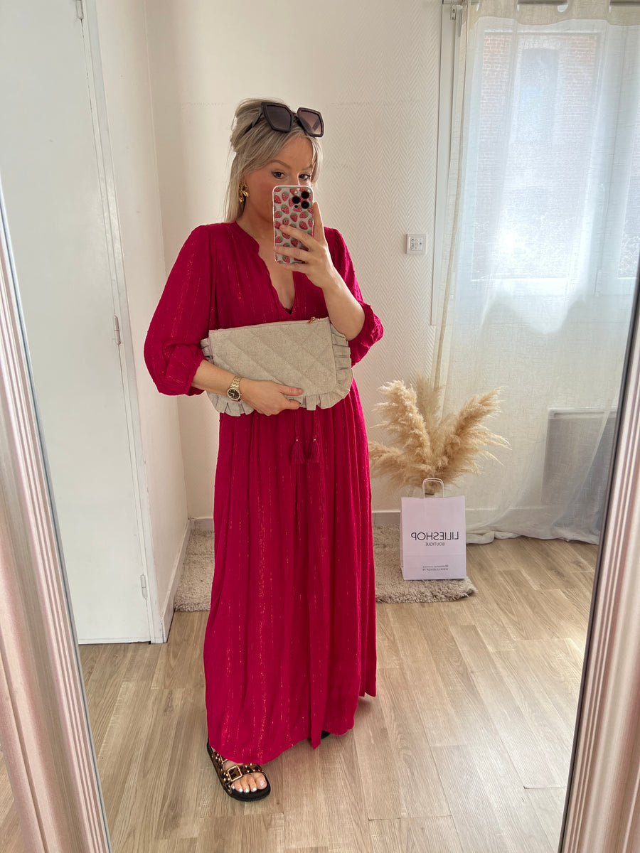 LA MAXI DRESS ROSE FUSHIA