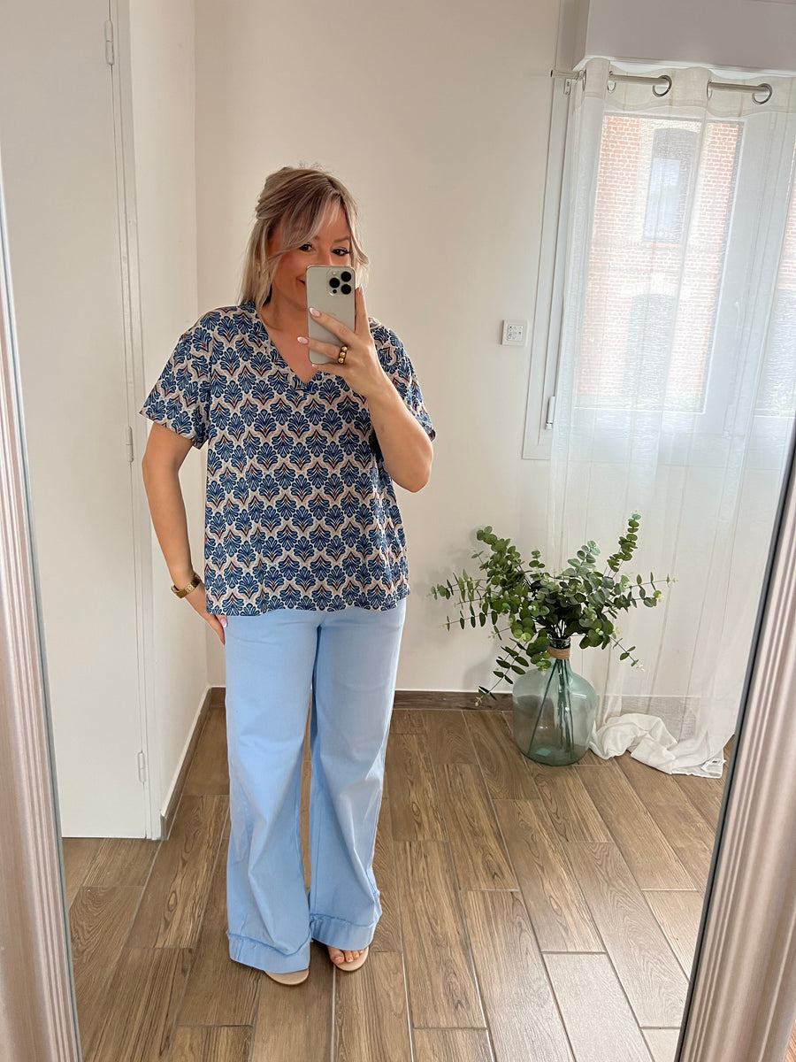 LE T-SHIRT LUREX BLEU