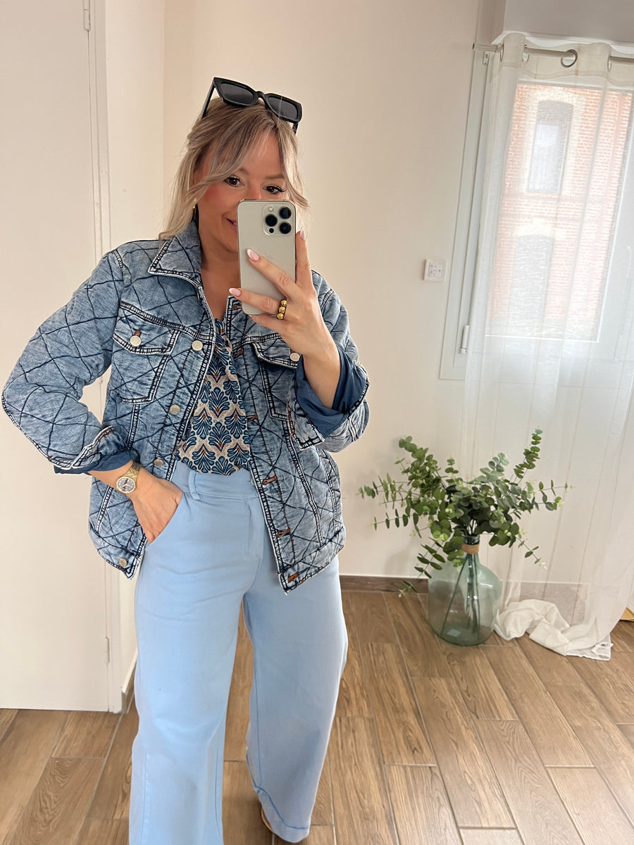LE T-SHIRT LUREX BLEU