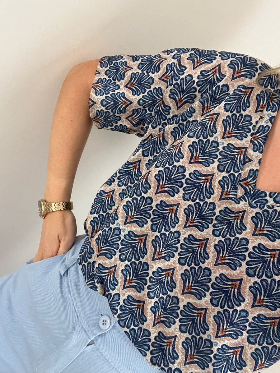 LE T-SHIRT LUREX BLEU