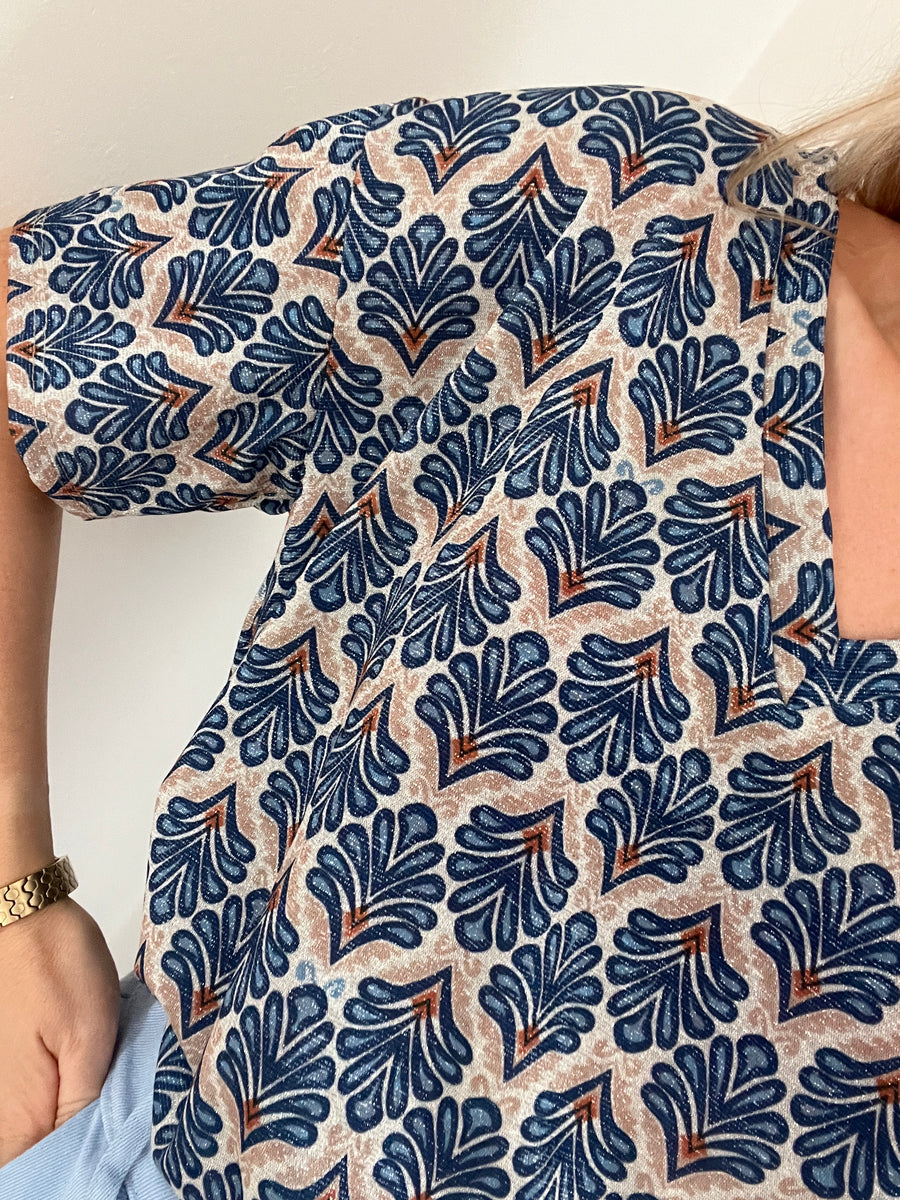 LE T-SHIRT LUREX BLEU