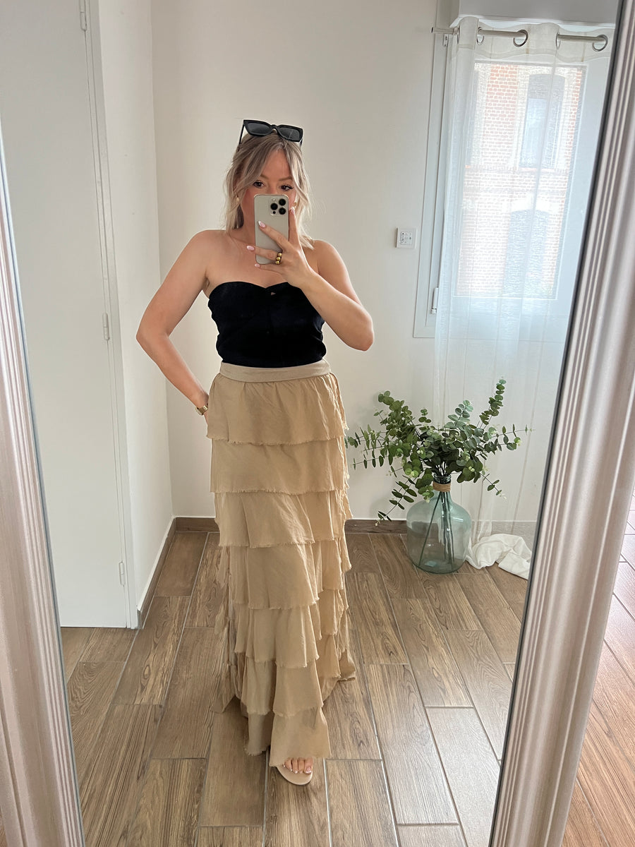 LA JUPE BOHEME BEIGE