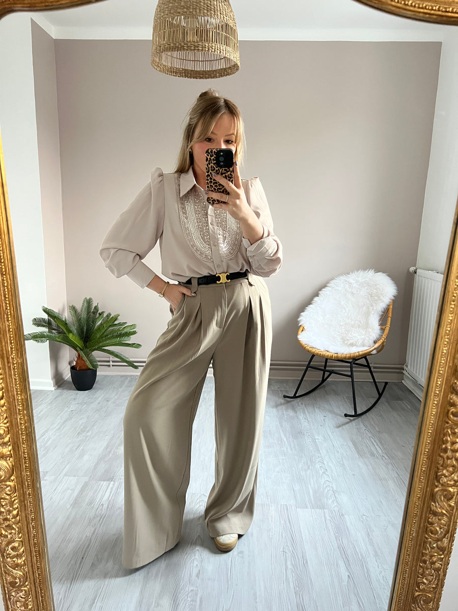 LE PANTALON A PINCE TAUPE