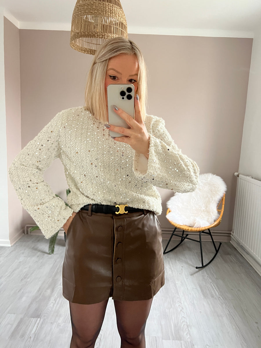 LE PULL ECRU SEQUINS