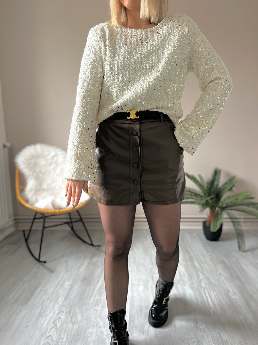 LE PULL ECRU SEQUINS