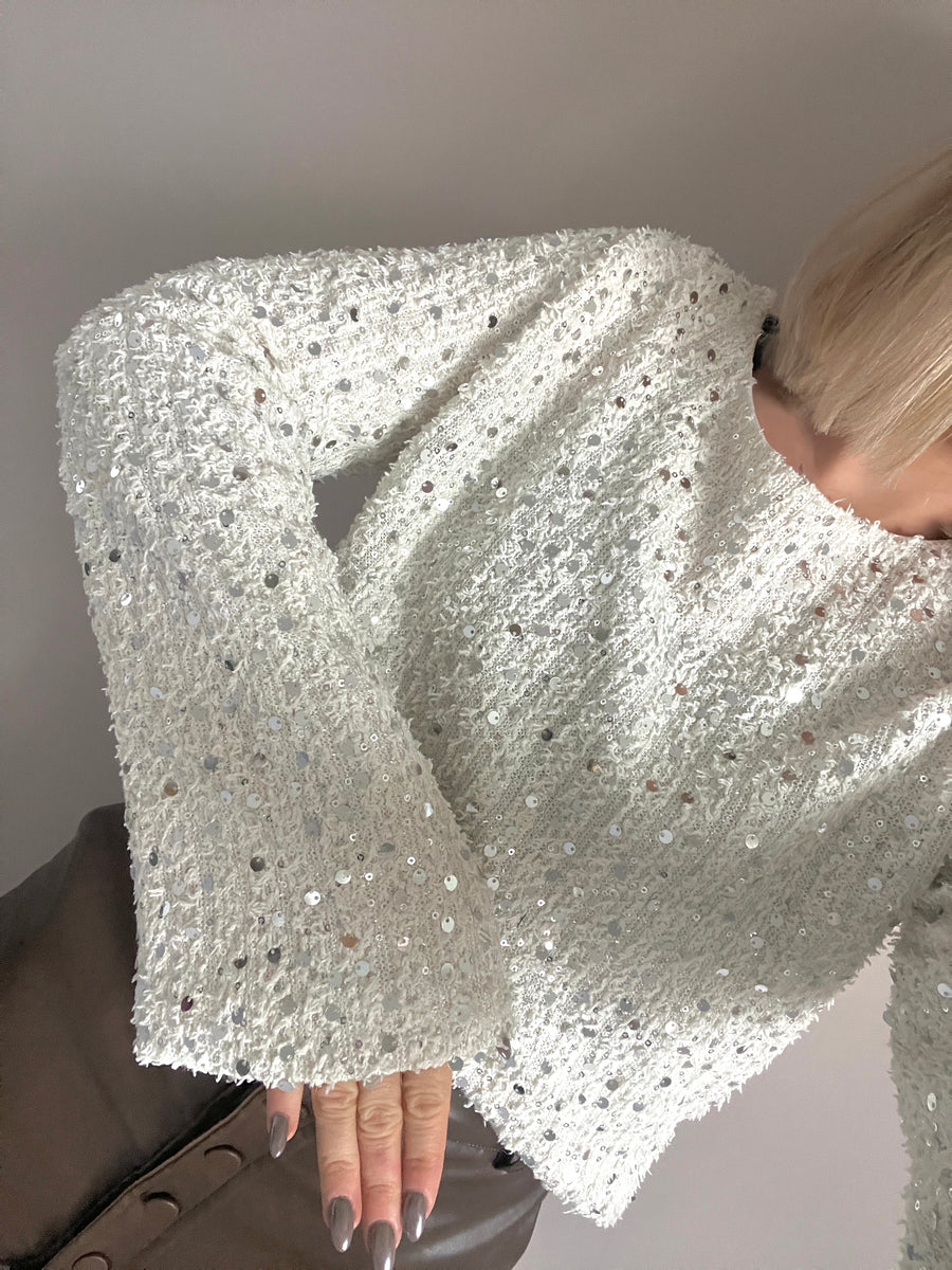 LE PULL ECRU SEQUINS