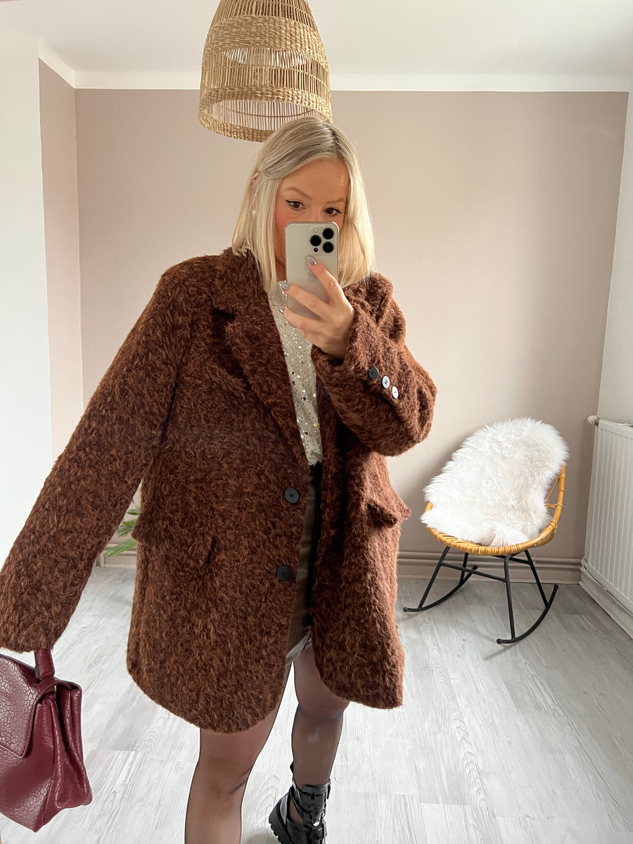 LE MANTEAU OVERSIZE CHOCOLAT