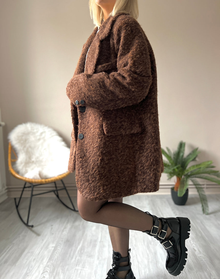 LE MANTEAU OVERSIZE CHOCOLAT