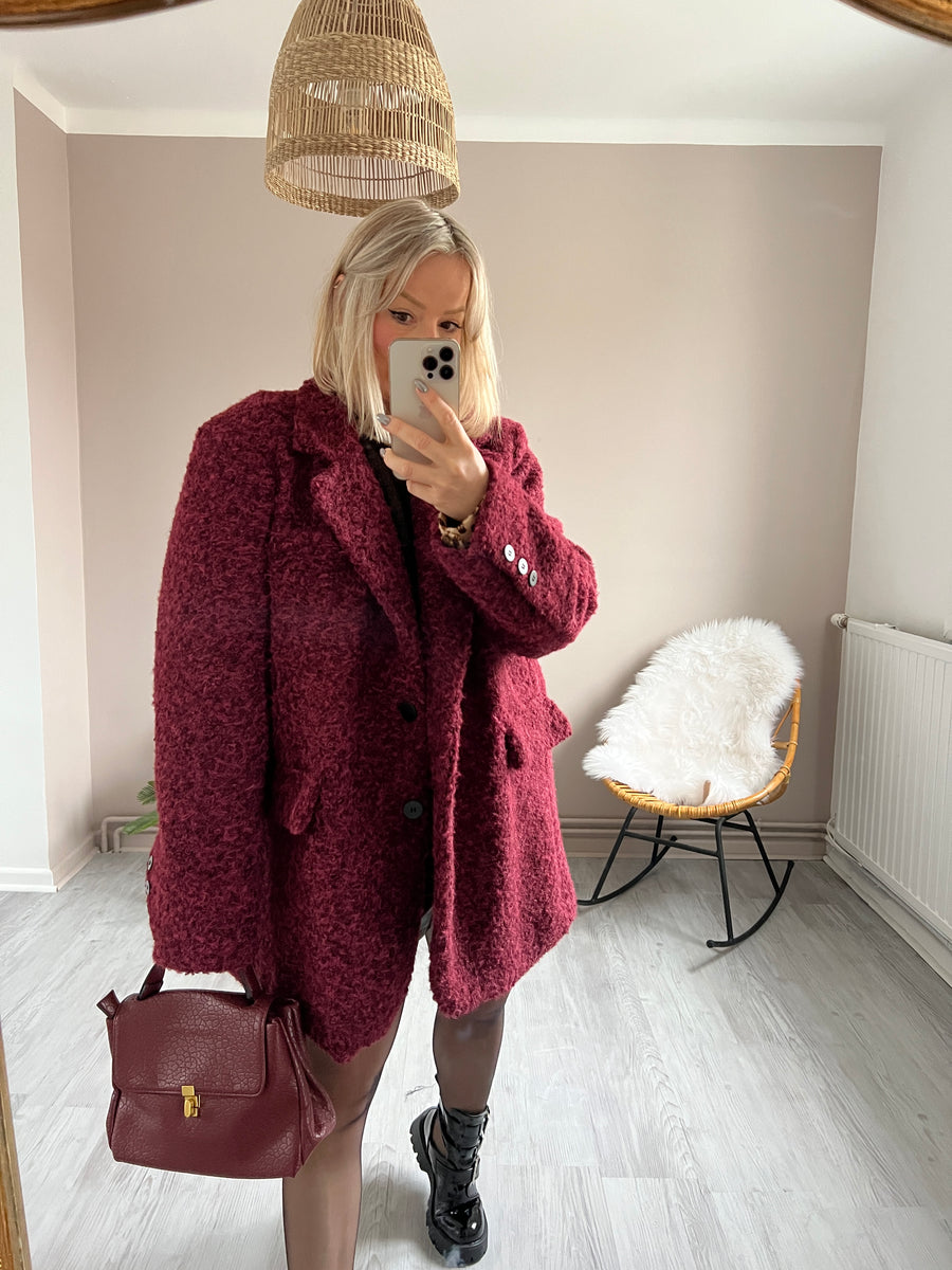 LE MANTEAU OVERSIZE BURGUNDY