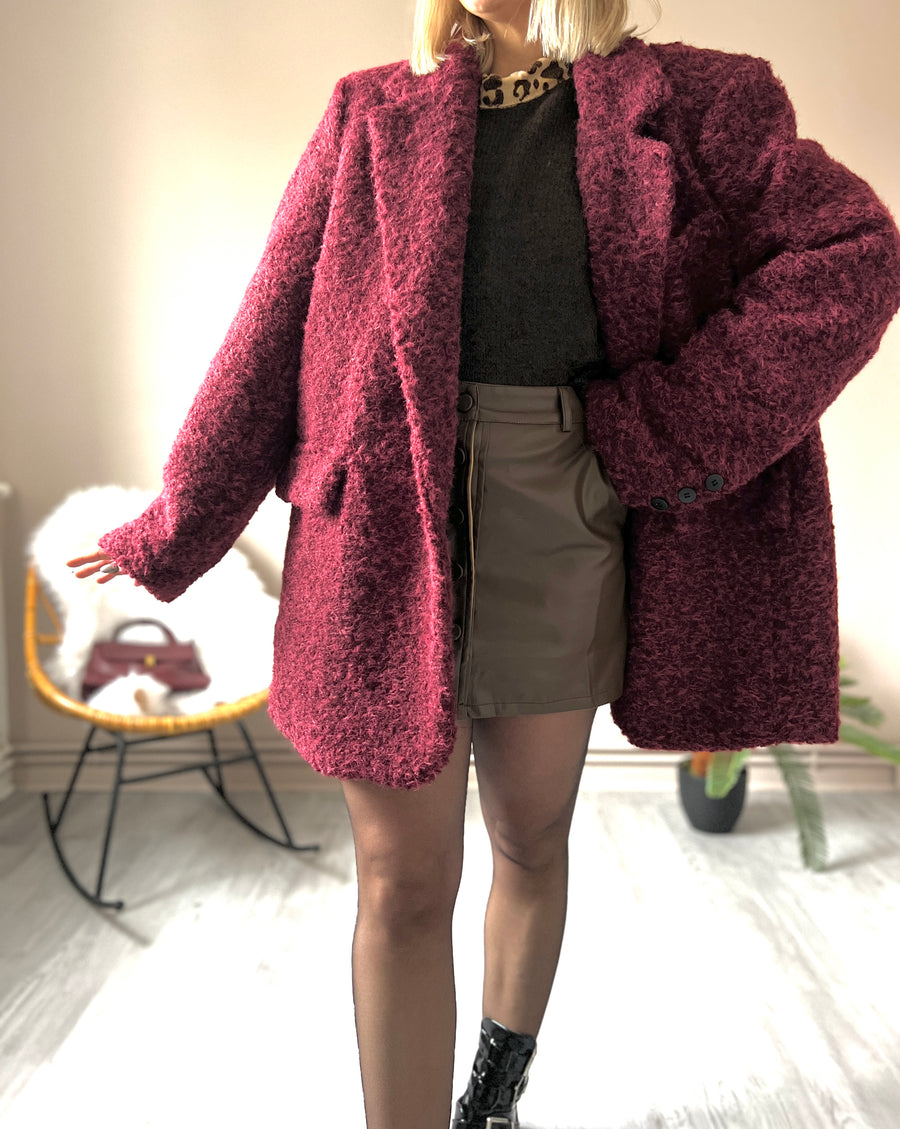 LE MANTEAU OVERSIZE BURGUNDY