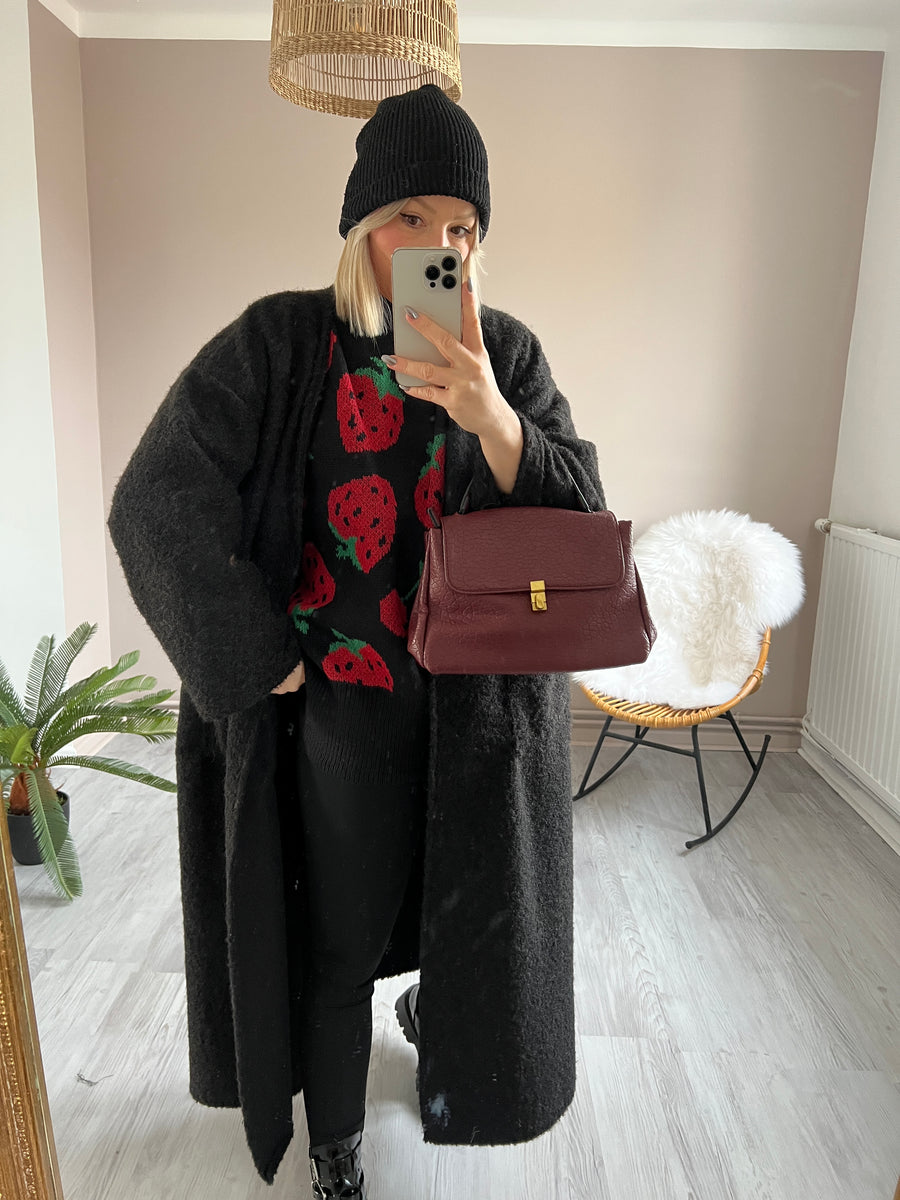 LE MANTEAU LONG ET OVERSIZE NOIR