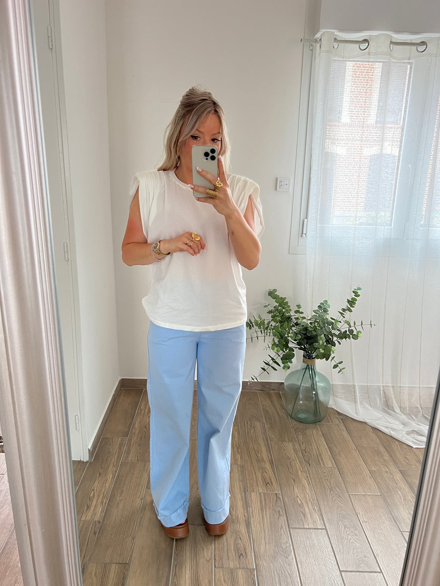 LE T-SHIRT DRAPÉ BLANC