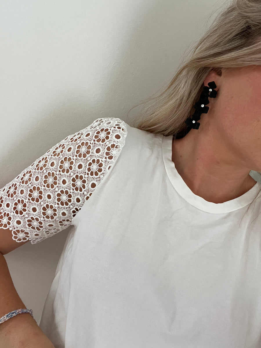 LES BOUCLES D'OREILLE BLACK FLOWER