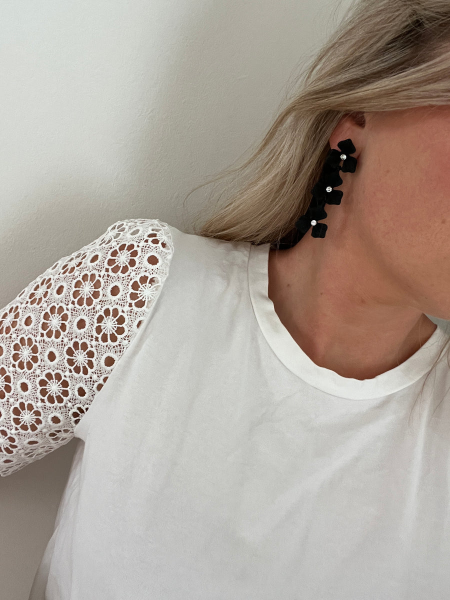 LES BOUCLES D'OREILLE BLACK FLOWER