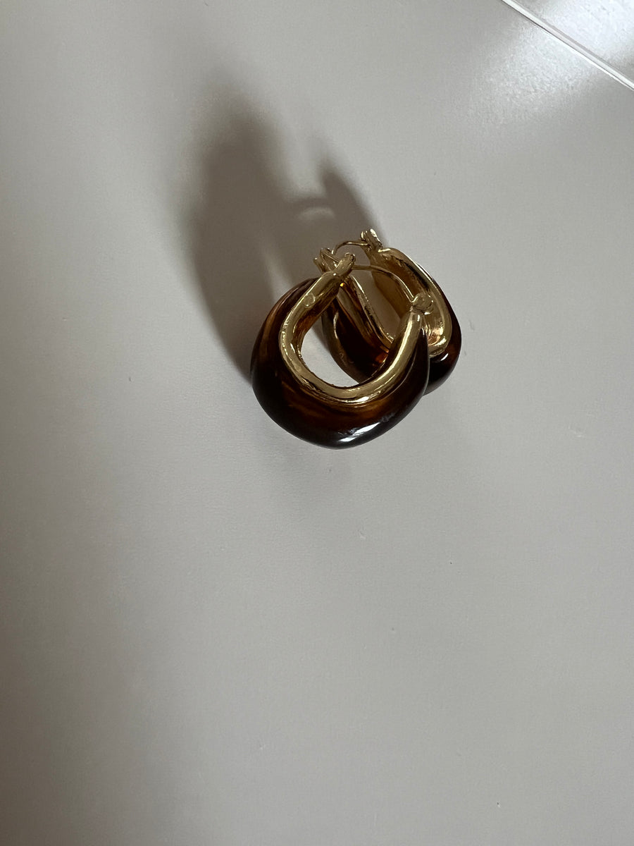 LES BOUCLES D'OREILLE OLD MONEY BROWN