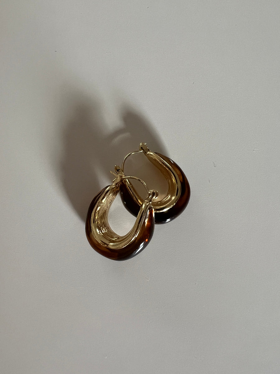 LES BOUCLES D'OREILLE OLD MONEY BROWN