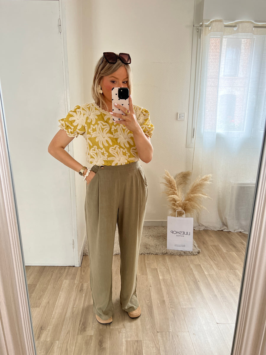 LA BLOUSE BRODÉE JAUNE