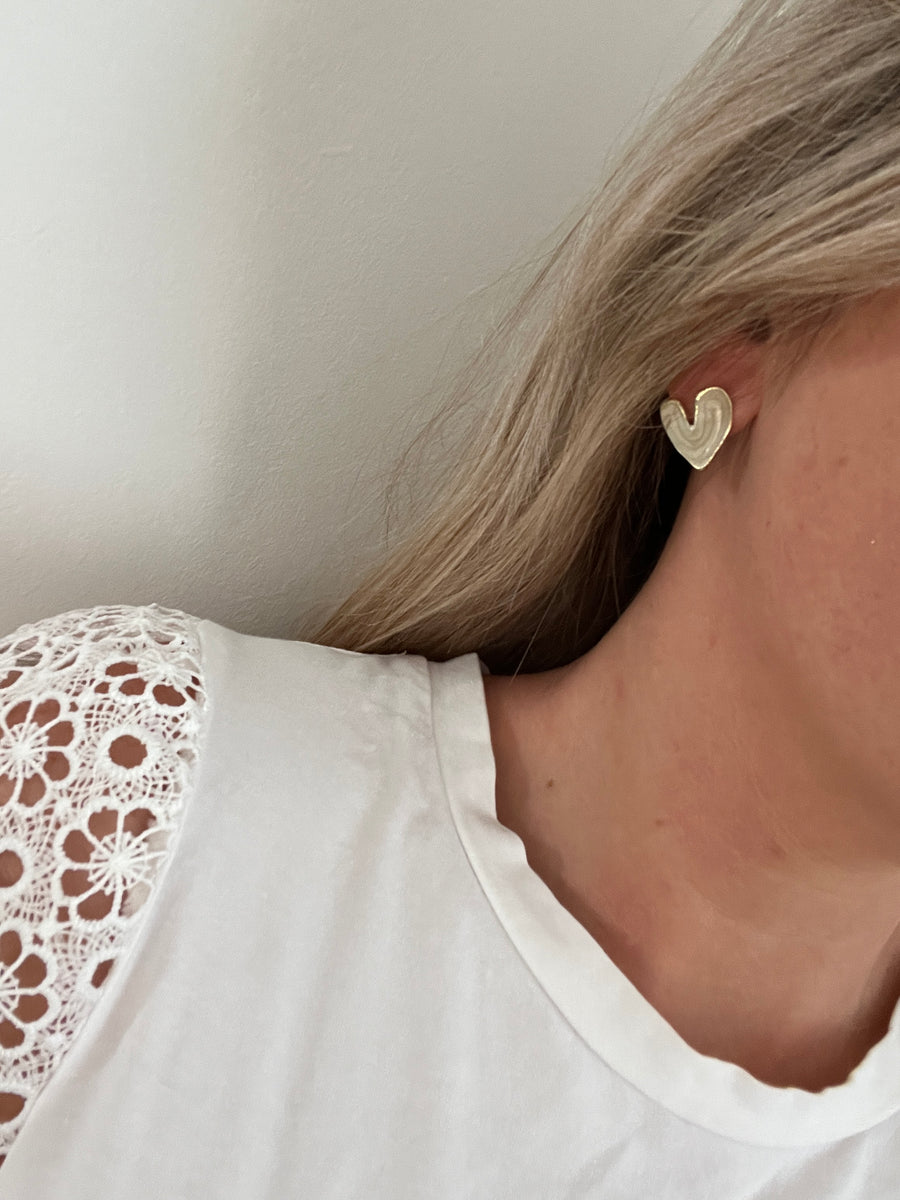 LES BOUCLES D'OREILLE PETIT COEUR NACRÉ