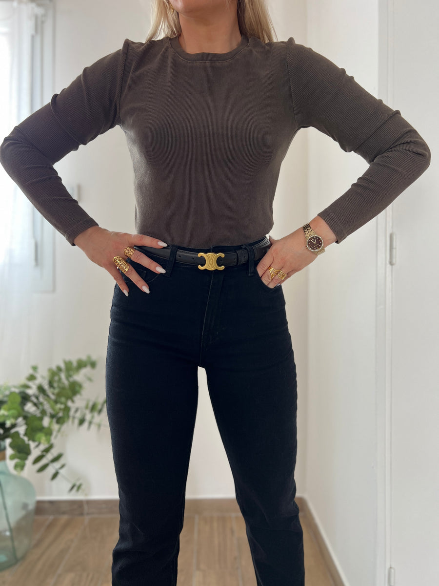 LE TOP BASIQUE KAKI DÉLAVÉ