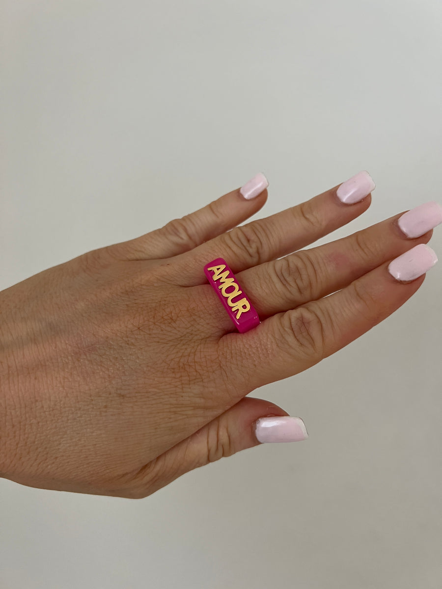 LA BAGUE AMOUR ROSE