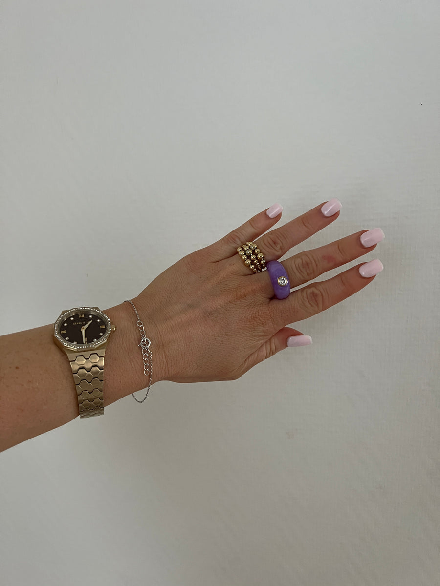 LA BAGUE LILAS STRASS