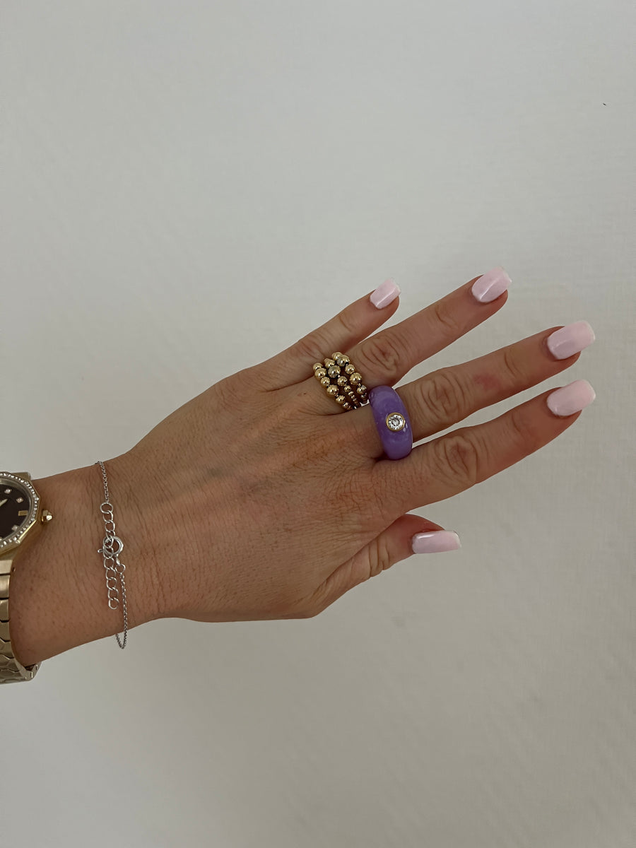 LA BAGUE LILAS STRASS