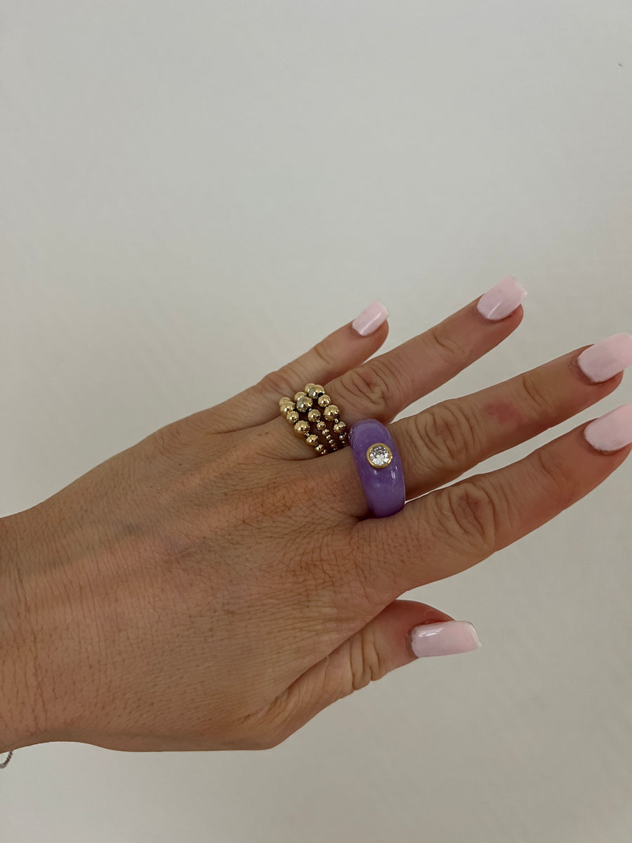 LA BAGUE LILAS STRASS