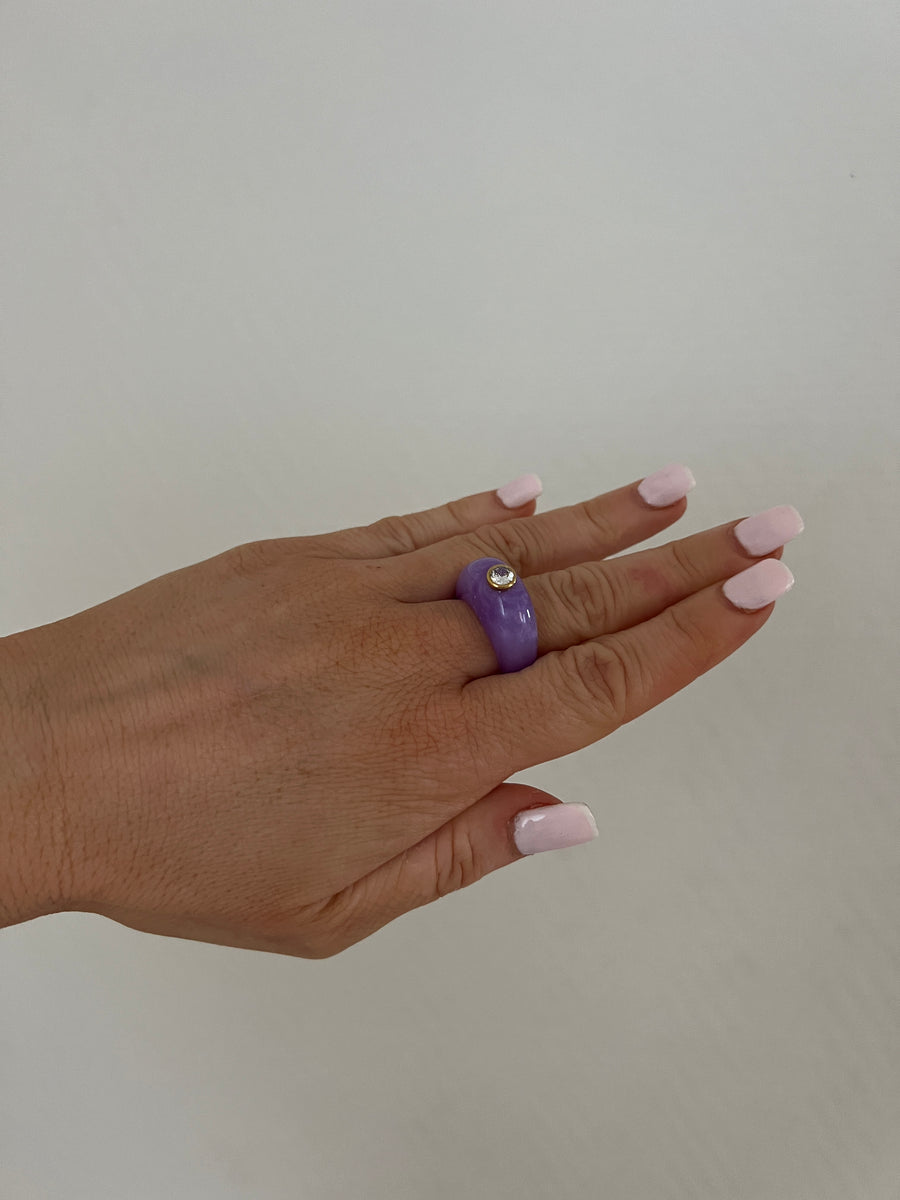 LA BAGUE LILAS STRASS