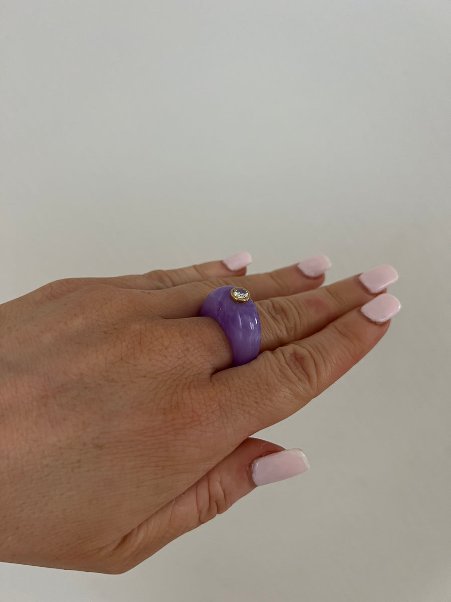 LA BAGUE LILAS STRASS