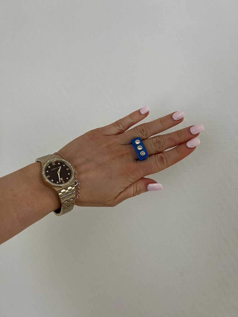 LA BAGUE MULTISTRASS BLEU ROI