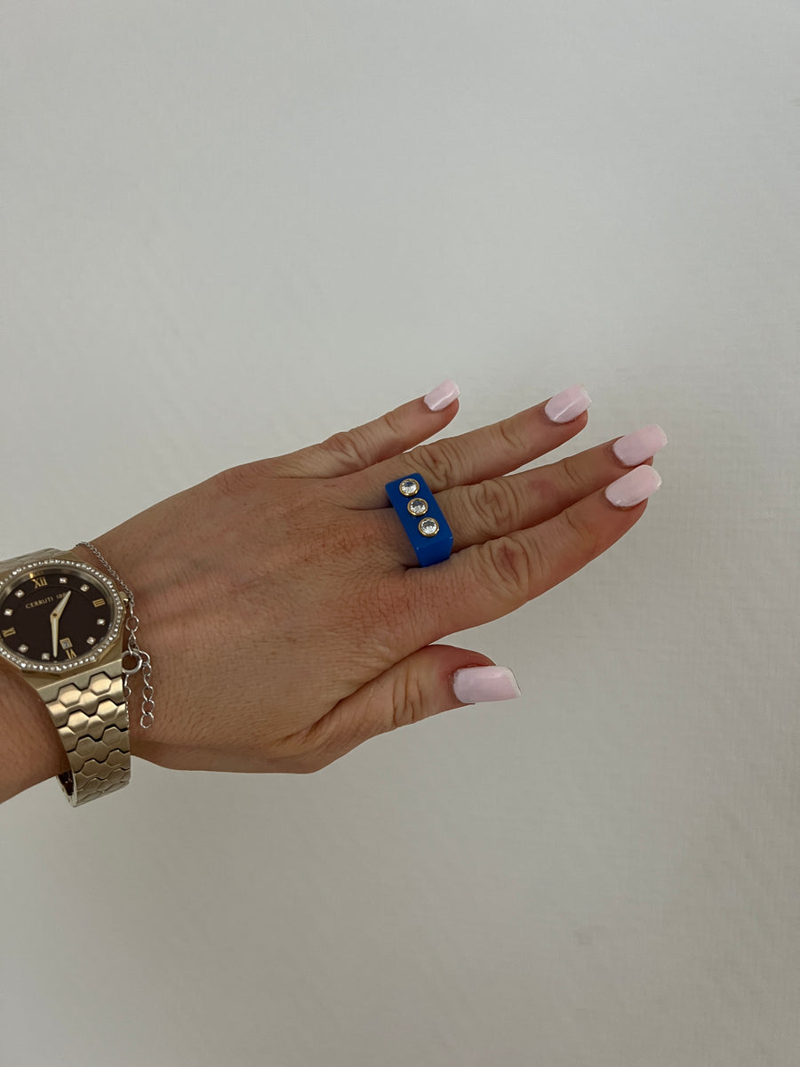 LA BAGUE MULTISTRASS BLEU ROI