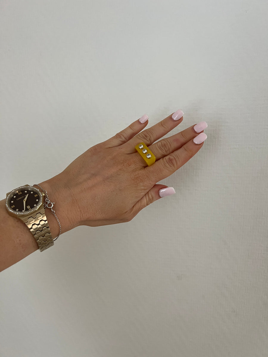 LA BAGUE MULTISTRASS JAUNE