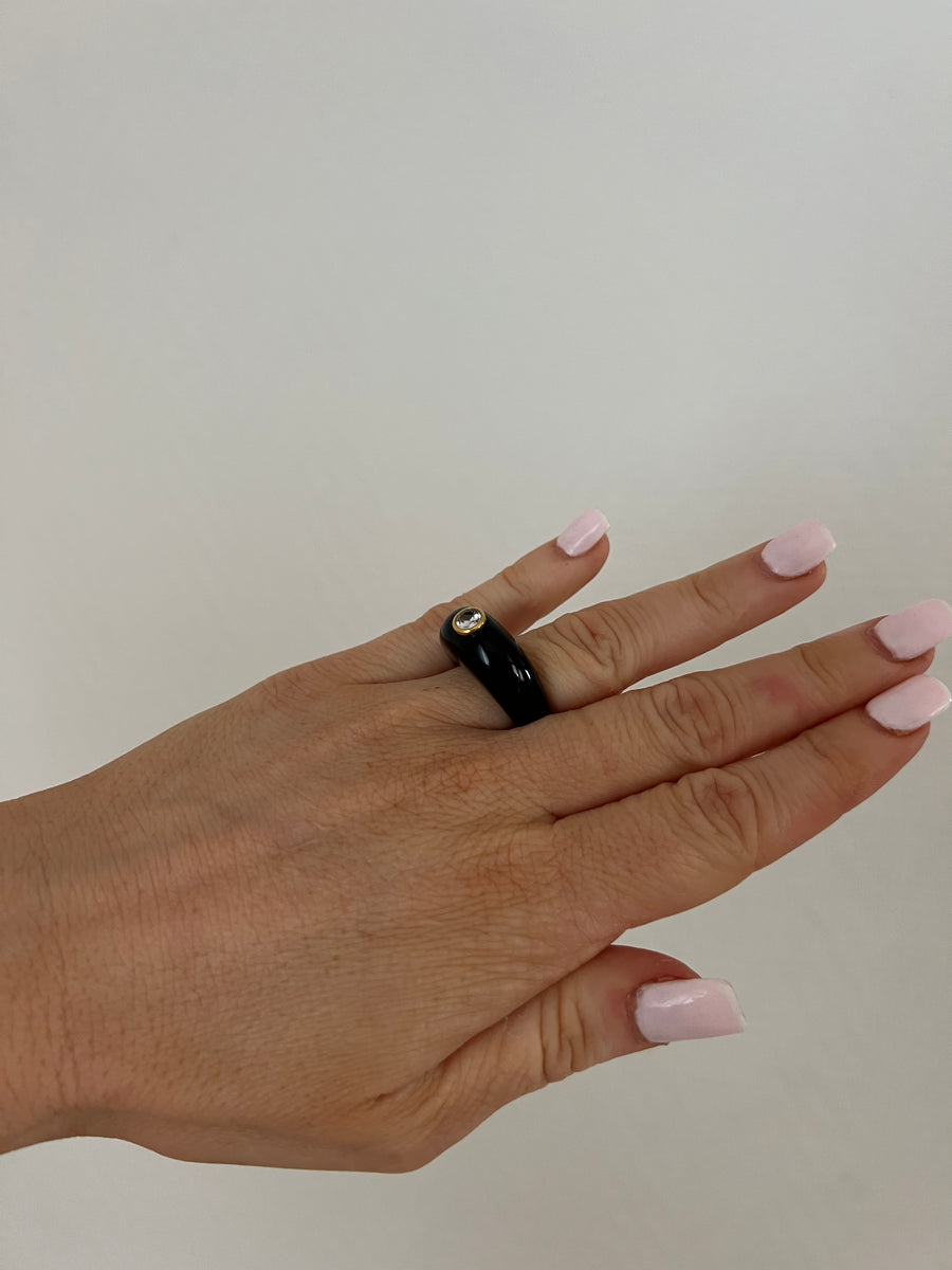 LA BAGUE NOIR STRASS