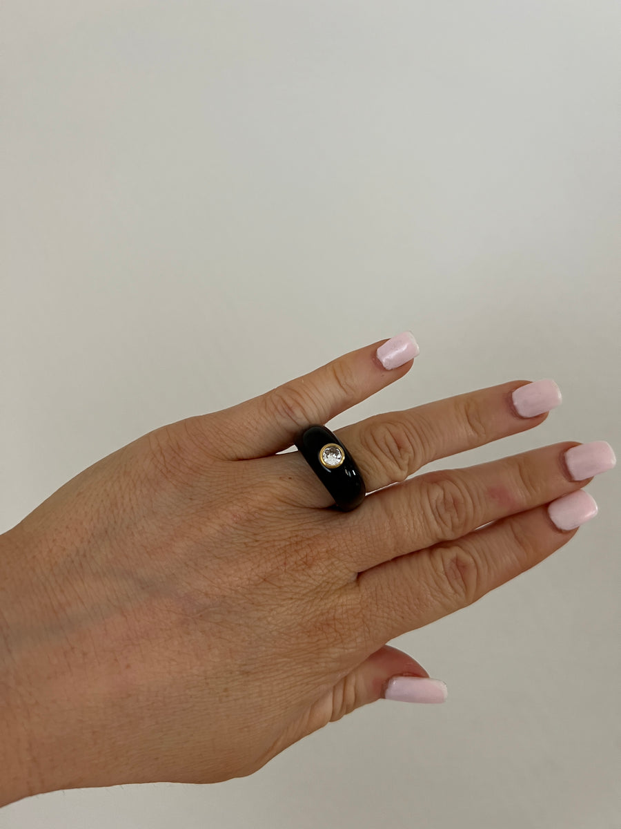 LA BAGUE NOIR STRASS