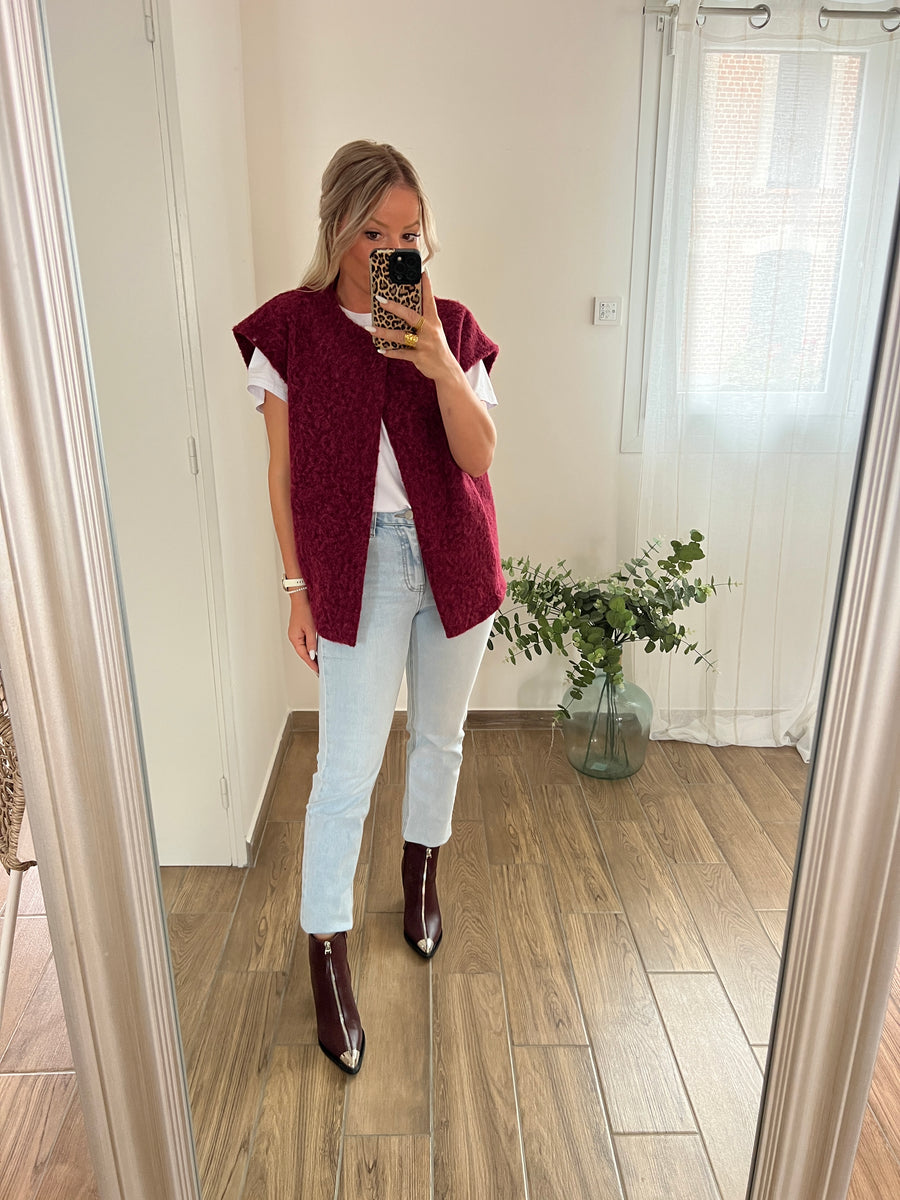 LA VESTE SANS MANCHE BORDEAUX
