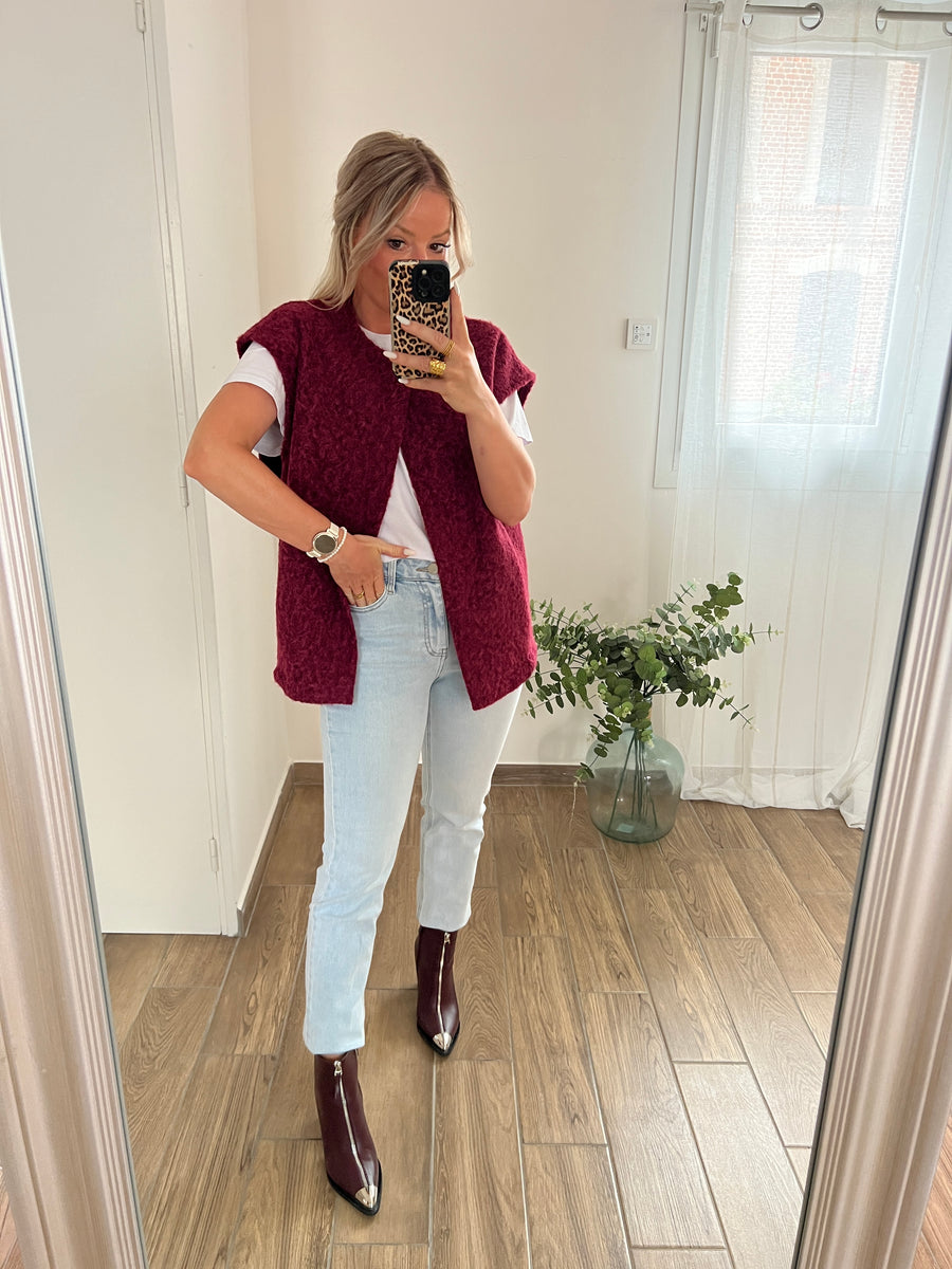 LA VESTE SANS MANCHE BORDEAUX