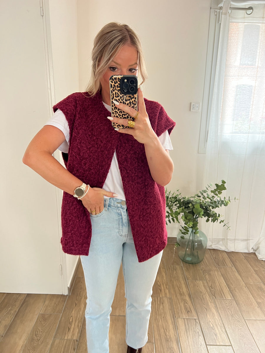 LA VESTE SANS MANCHE BORDEAUX